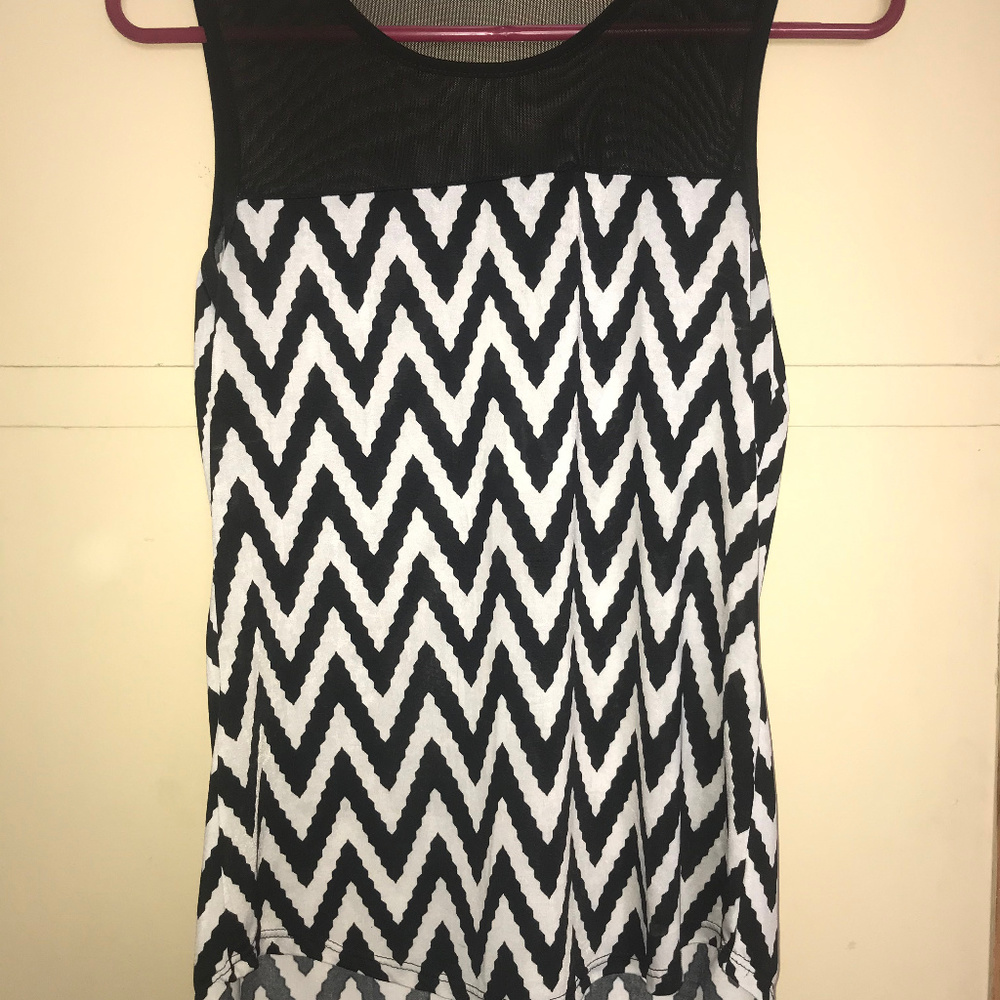 Black/White Chevron tank top